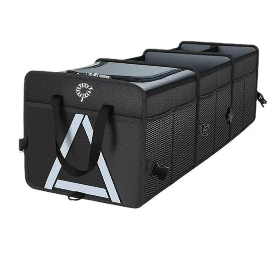 JMT-857290 Large-Capacity Car Organiser with Insulated Leakproof Cooler Bag and Reflective Safety Strip