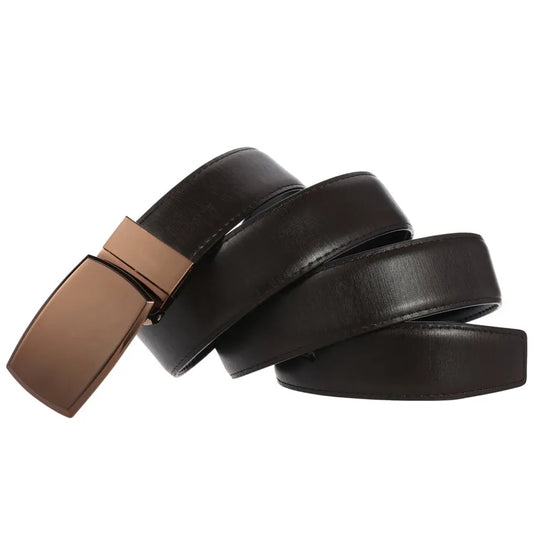JMT-857418 Smooth Perforated Casual Belt for Men - Adjustable Buckle Design, Ideal for Trousers