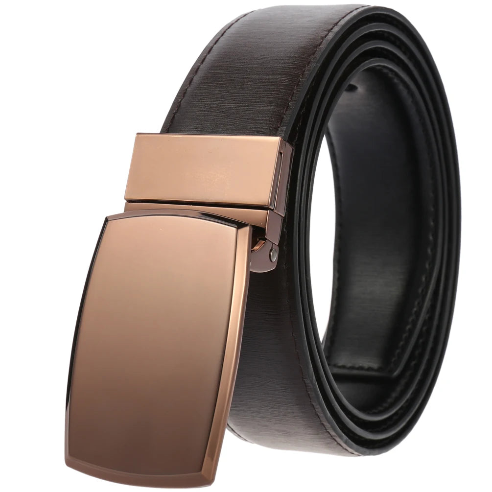 JMT-857418 Smooth Perforated Casual Belt for Men - Adjustable Buckle Design, Ideal for Trousers