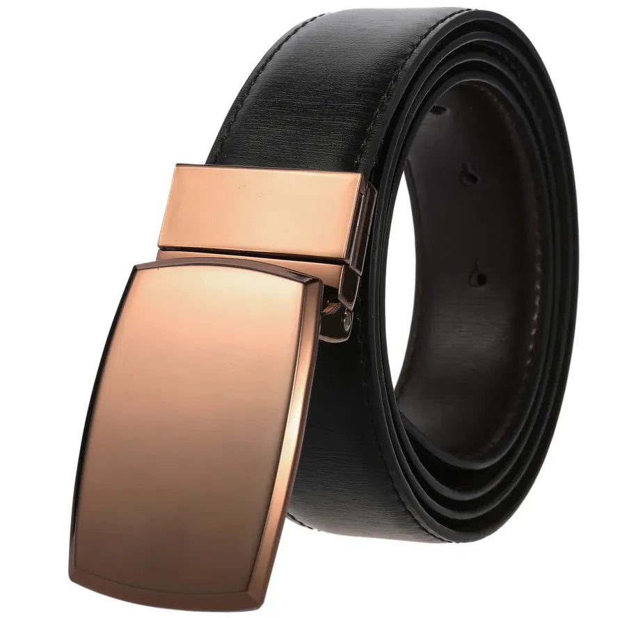 JMT-857418 Smooth Perforated Casual Belt for Men - Adjustable Buckle Design, Ideal for Trousers