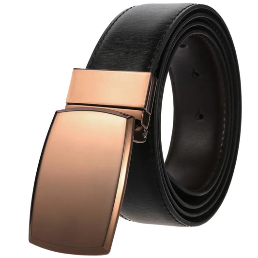 JMT-857418 Smooth Perforated Casual Belt for Men - Adjustable Buckle Design, Ideal for Trousers