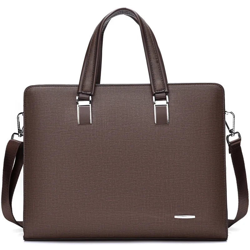 JMT-857482 Genuine Leather Messenger Bag for Laptop, Waterproof and Wear-Resistant Briefcase for Men