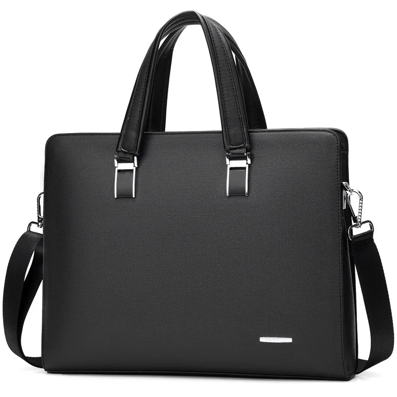 JMT-857482 Genuine Leather Messenger Bag for Laptop, Waterproof and Wear-Resistant Briefcase for Men