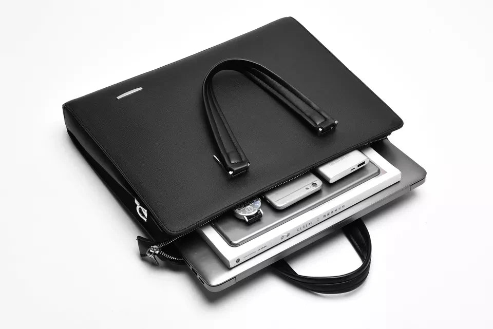 JMT-857482 Genuine Leather Messenger Bag for Laptop, Waterproof and Wear-Resistant Briefcase for Men