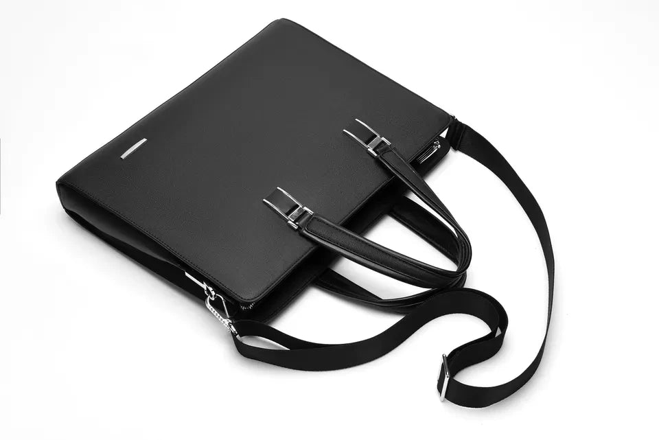 JMT-857482 Genuine Leather Messenger Bag for Laptop, Waterproof and Wear-Resistant Briefcase for Men