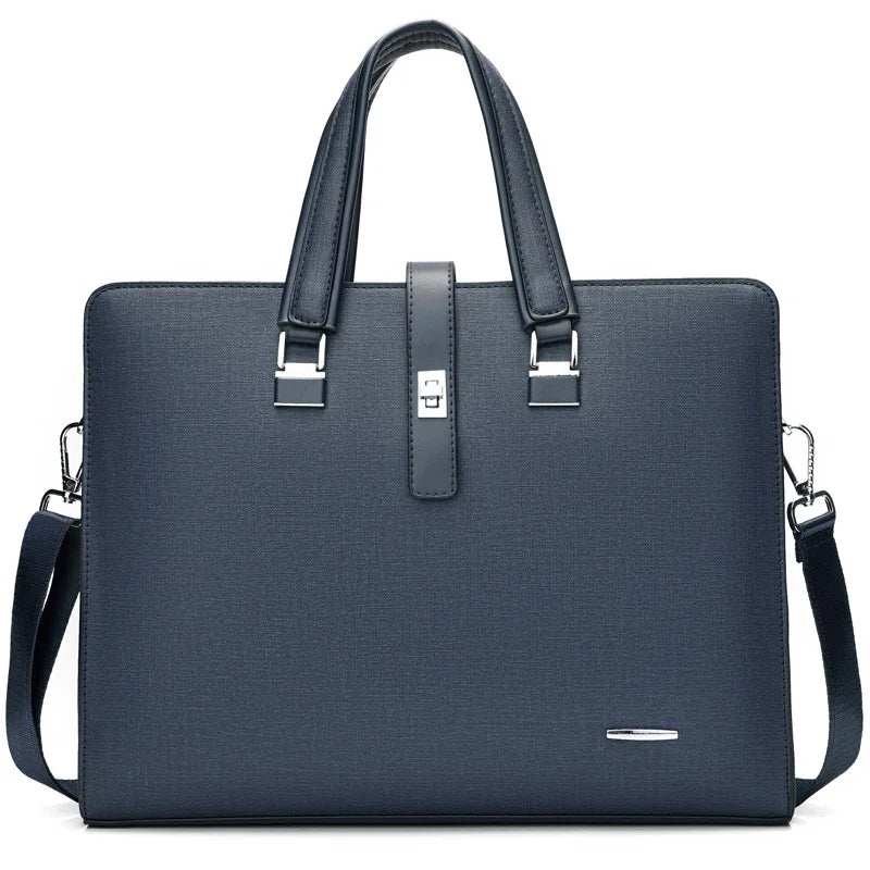 JMT-857482 Genuine Leather Messenger Bag for Laptop, Waterproof and Wear-Resistant Briefcase for Men