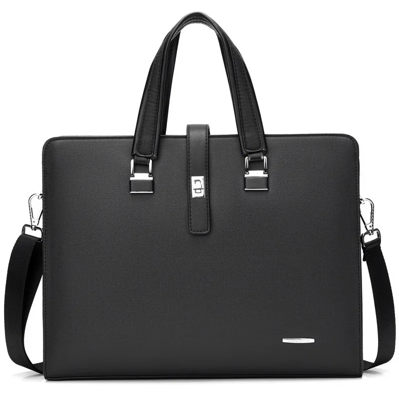 JMT-857482 Genuine Leather Messenger Bag for Laptop, Waterproof and Wear-Resistant Briefcase for Men