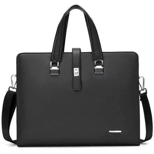 JMT-857482 Genuine Leather Messenger Bag for Laptop, Waterproof and Wear-Resistant Briefcase for Men