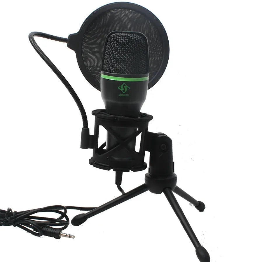 JMT-857482 Professional Condenser Microphone with Tripod Stand for Live Broadcasting and Vlogging