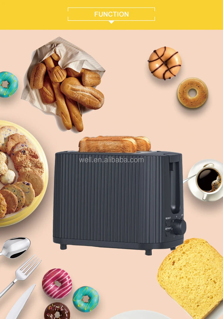 JMT-857610 2-Slice Toaster with Adjustable Toasting Settings