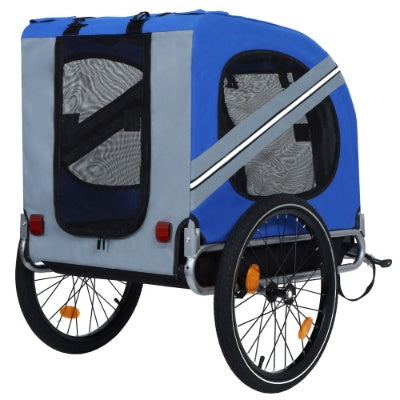 JMT-857674 Large Folding Bike Trailer for Dogs - 120LB Capacity All-Terrain Pet Carrier with Durable Steel Frame, Perfect for Cycling, Jogging, and Camping Activities