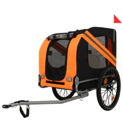 JMT-857674 Large Folding Bike Trailer for Dogs - 120LB Capacity All-Terrain Pet Carrier with Durable Steel Frame, Perfect for Cycling, Jogging, and Camping Activities