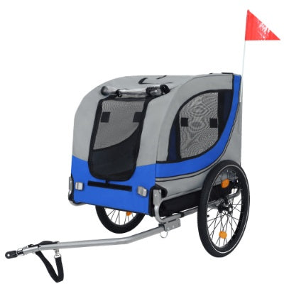 JMT-857674 Large Folding Bike Trailer for Dogs - 120LB Capacity All-Terrain Pet Carrier with Durable Steel Frame, Perfect for Cycling, Jogging, and Camping Activities