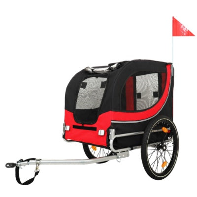 JMT-857674 Large Folding Bike Trailer for Dogs - 120LB Capacity All-Terrain Pet Carrier with Durable Steel Frame, Perfect for Cycling, Jogging, and Camping Activities