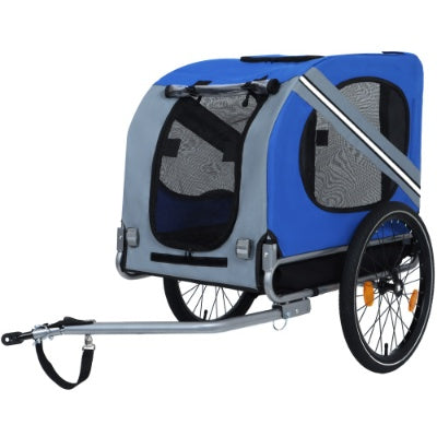 JMT-857674 Large Folding Bike Trailer for Dogs - 120LB Capacity All-Terrain Pet Carrier with Durable Steel Frame, Perfect for Cycling, Jogging, and Camping Activities