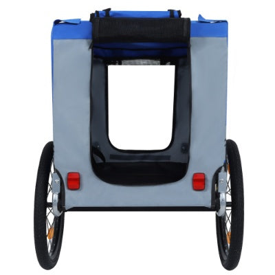 JMT-857674 Large Folding Bike Trailer for Dogs - 120LB Capacity All-Terrain Pet Carrier with Durable Steel Frame, Perfect for Cycling, Jogging, and Camping Activities