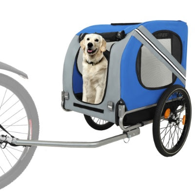 JMT-857674 Large Folding Bike Trailer for Dogs - 120LB Capacity All-Terrain Pet Carrier with Durable Steel Frame, Perfect for Cycling, Jogging, and Camping Activities