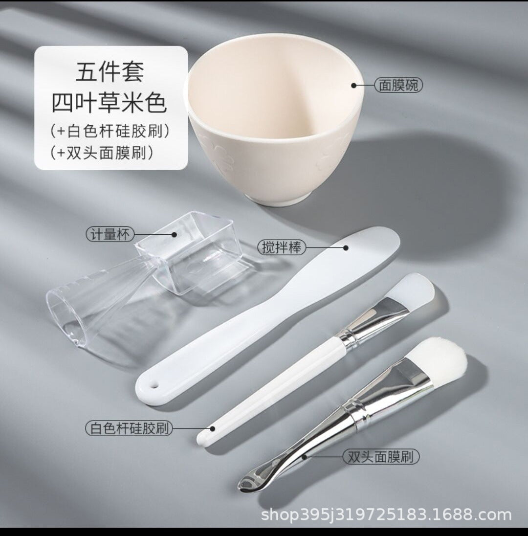 JMT-857802 Silicone Face Mask Mixing Tools Set - 5-Piece Kit for Skincare and Beauty Applications