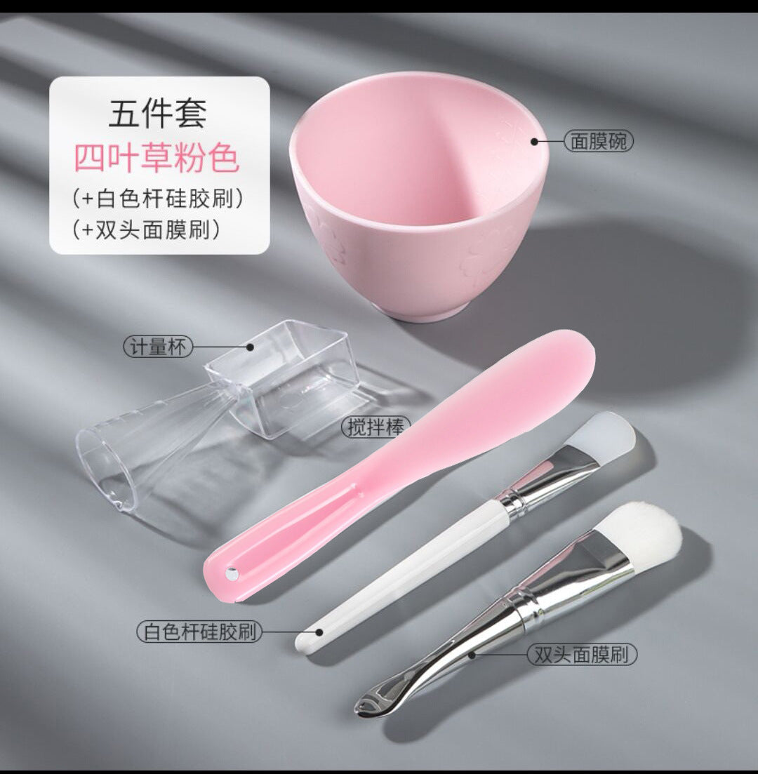 JMT-857802 Silicone Face Mask Mixing Tools Set - 5-Piece Kit for Skincare and Beauty Applications