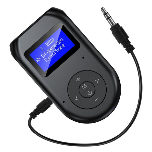 JMT-857994 Bluetooth 5.0 LCD USB Adapter with 300 mAh Battery for Wireless Audio Connection
