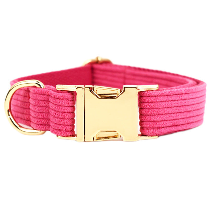 JMT-857994 Velvet Fabric Dog Collar with Adjustable Sizing and Accessories