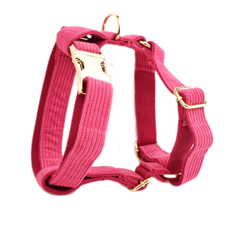 JMT-857994 Velvet Fabric Dog Collar with Adjustable Sizing and Accessories