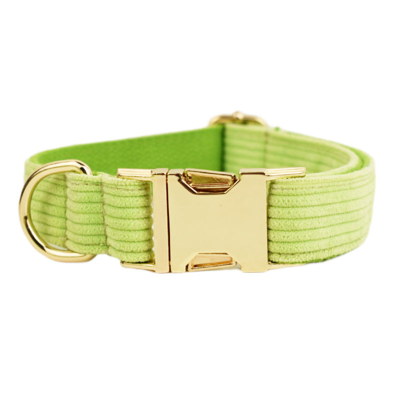 JMT-857994 Velvet Fabric Dog Collar with Adjustable Sizing and Accessories