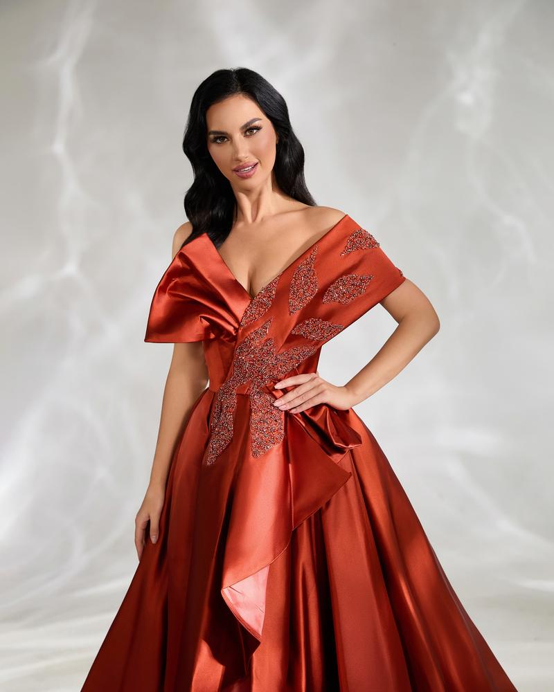 JMT-858058 Elegant Brown Dress for Women - Model SH0049