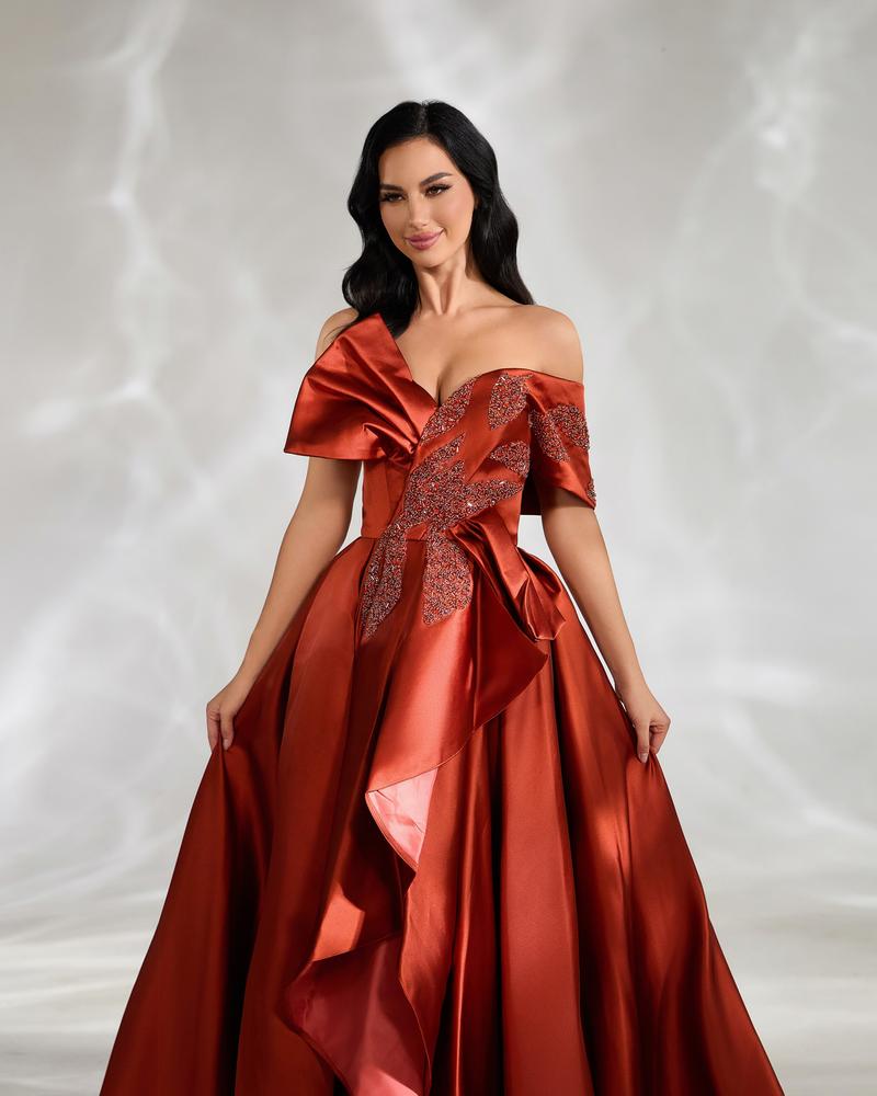 JMT-858058 Elegant Brown Dress for Women - Model SH0049