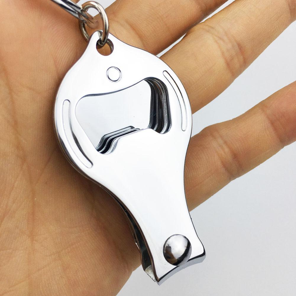 JMT-858122 Carbon Steel Plating Nail Clipper with Bottle Opener and Key Ring, 90x32mm