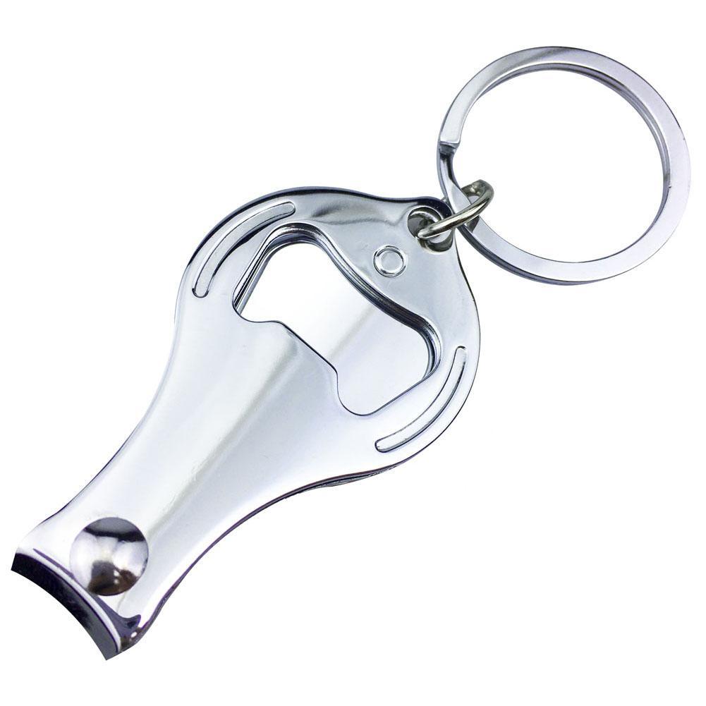 JMT-858122 Carbon Steel Plating Nail Clipper with Bottle Opener and Key Ring, 90x32mm