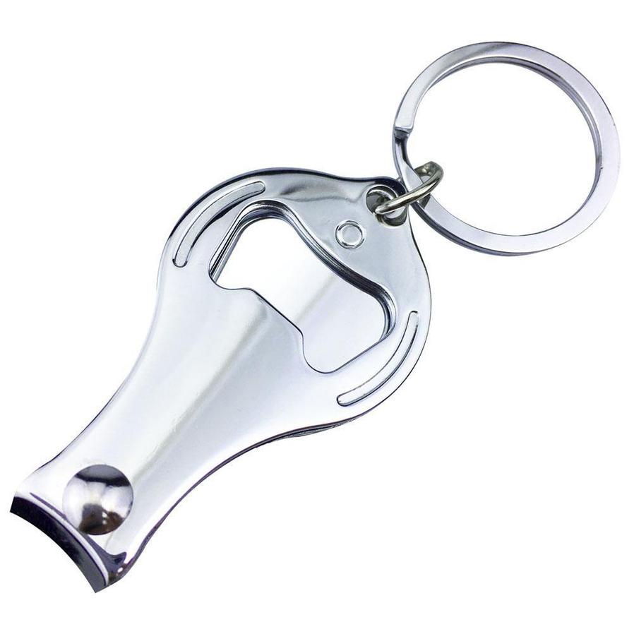 JMT-858122 Carbon Steel Plating Nail Clipper with Bottle Opener and Key Ring, 90x32mm