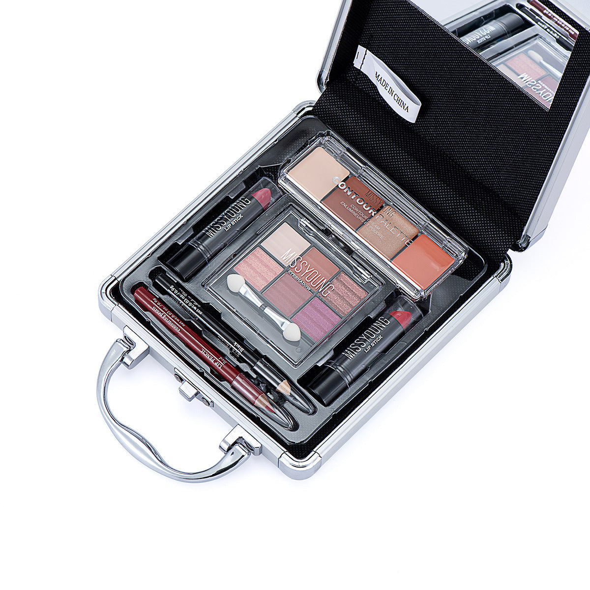 JMT-858250 Versatile Makeup Set with Eyeshadow Palette, Lipstick, Concealer, and Brush