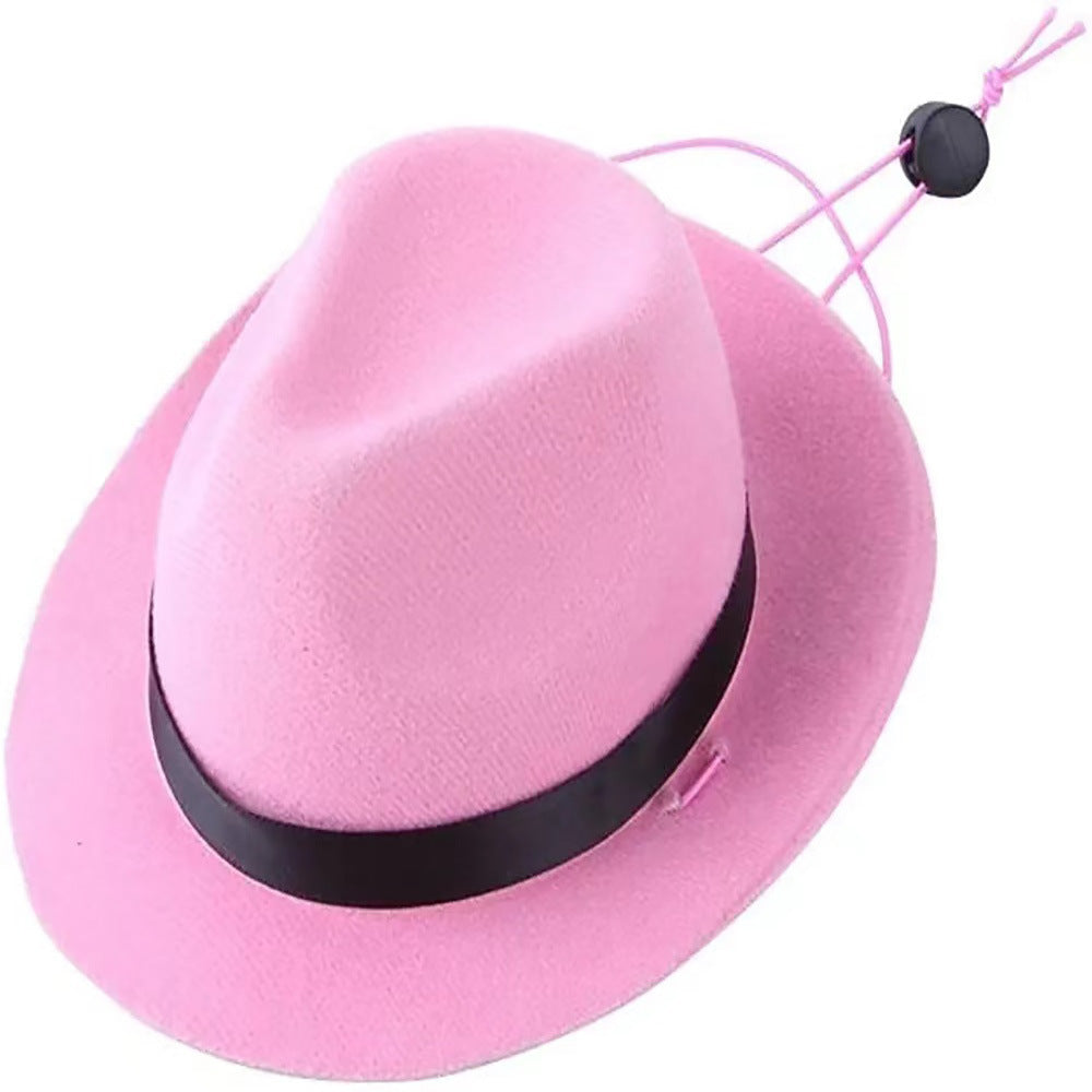 JMT-858314 Mini Pet Hat - Sunproof Woolen/Felt in Pink, Black, Brown, Red for Year-Round Celebrations