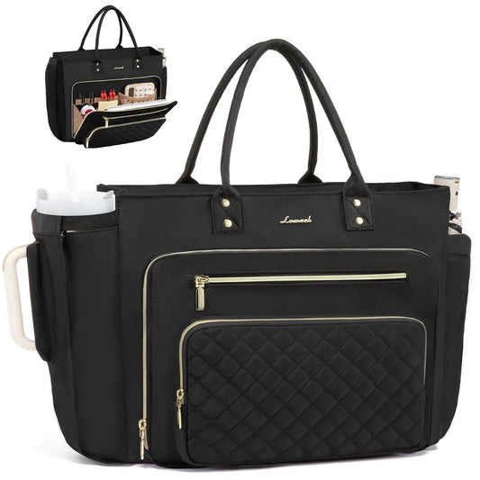 JMT-858634 Multi-Pocket Tote Bag for Women - 15.6 Inch Laptop Briefcase with Large Cup Holder