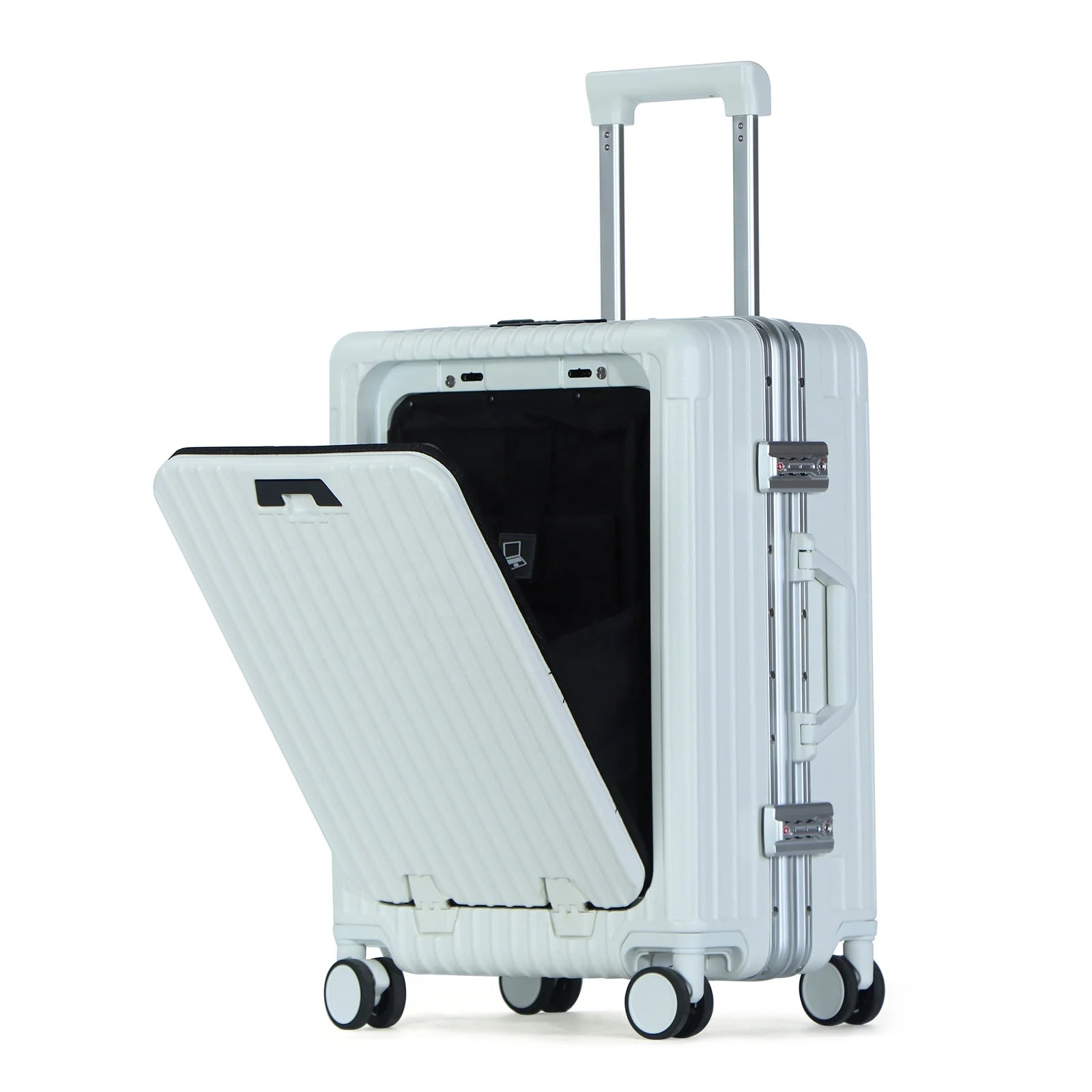 JMT-858698 Custom Lightweight 4-Wheel Trolley Luggage with Aluminium Frame for Travel