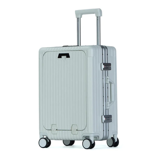 JMT-858698 Custom Lightweight 4-Wheel Trolley Luggage with Aluminium Frame for Travel