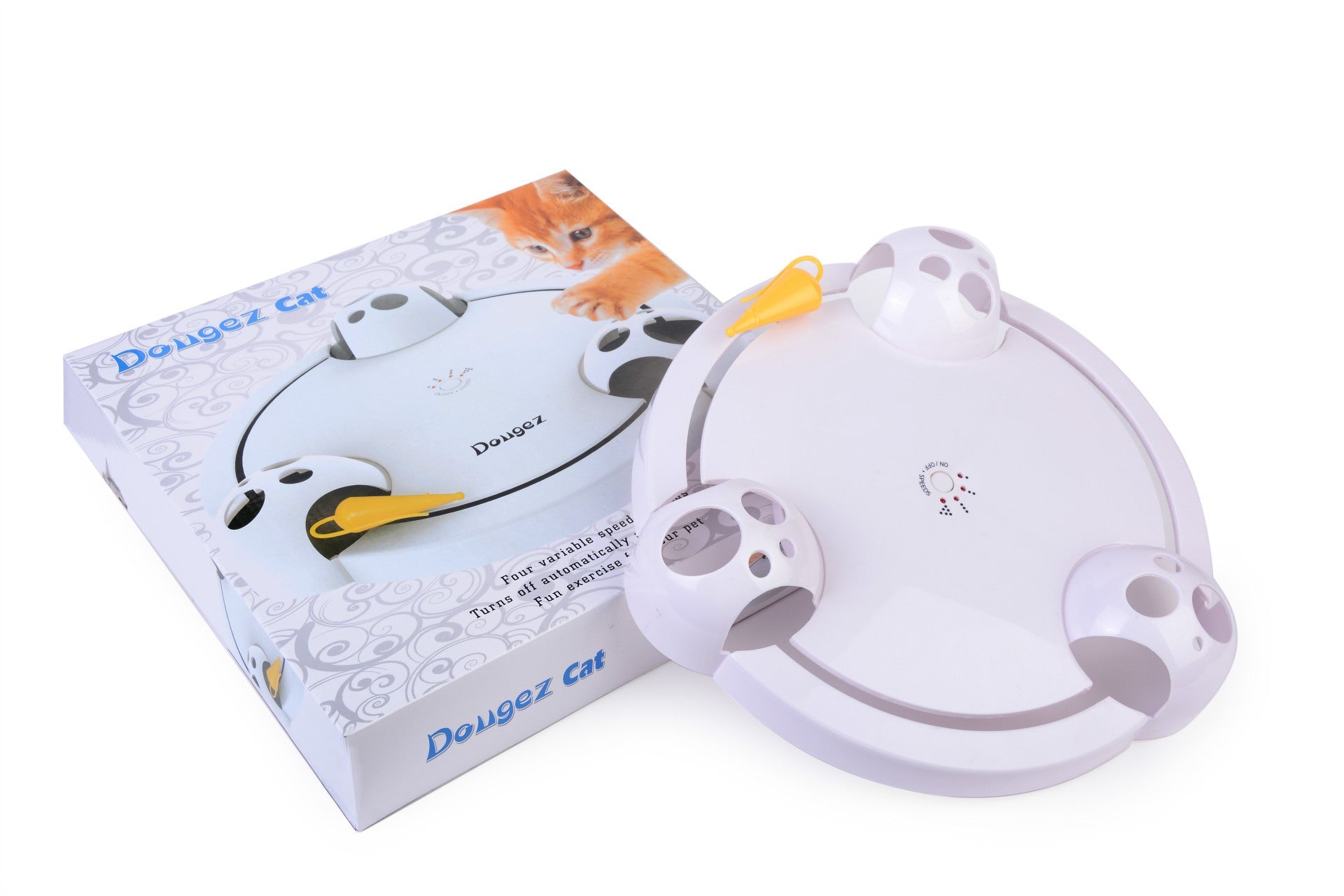 JMT-858954 Electric Toy Rat Carousel with Catching Disk for Pet Playtime - 32x7 cm Plastic Design