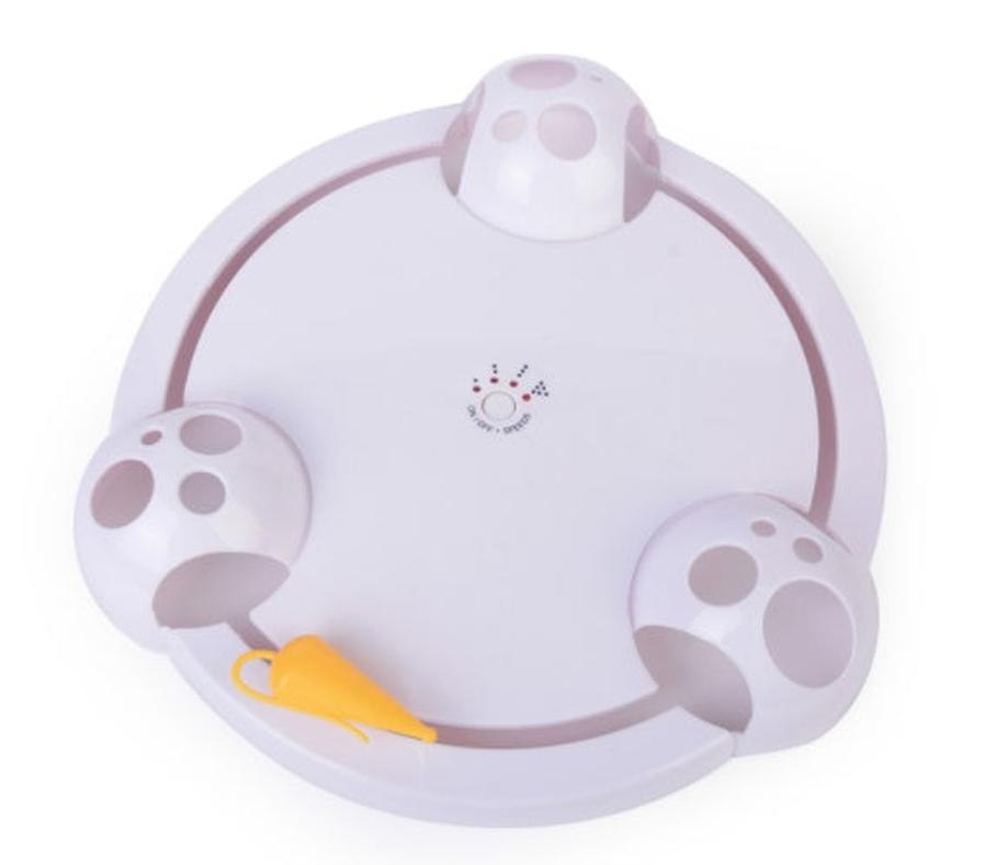 JMT-858954 Electric Toy Rat Carousel with Catching Disk for Pet Playtime - 32x7 cm Plastic Design