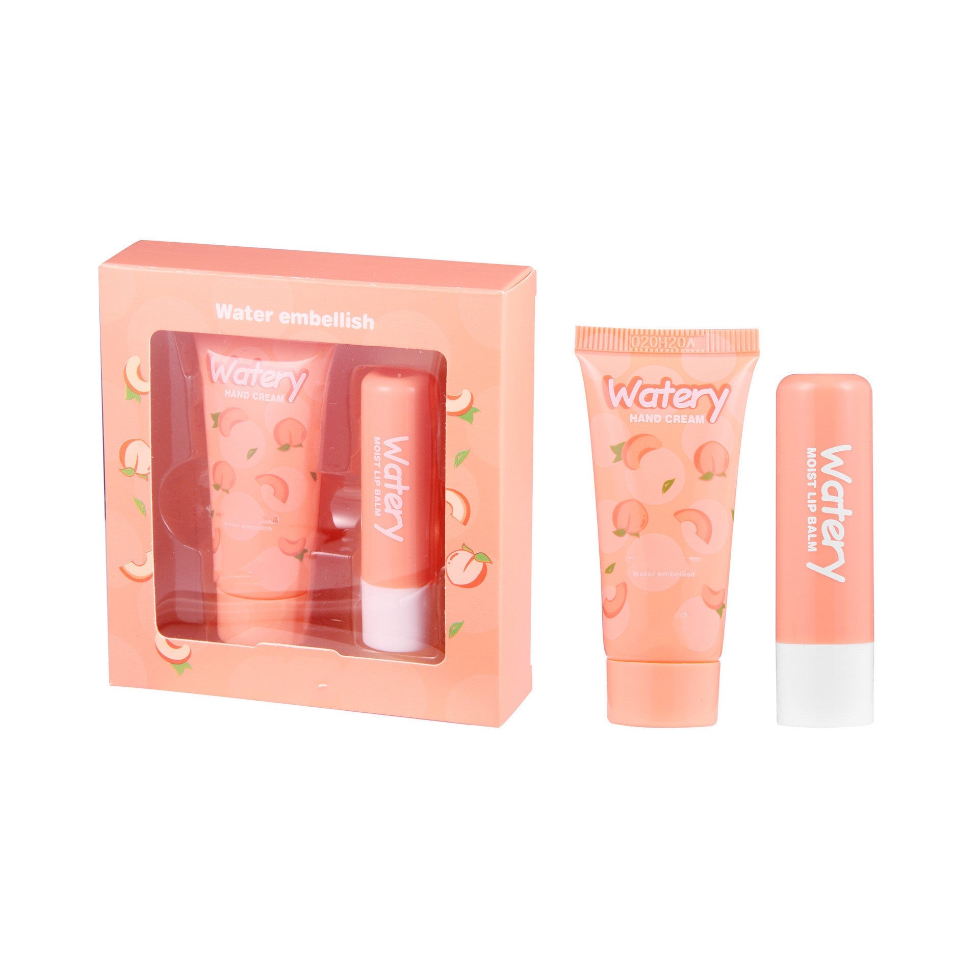 JMT-859082 Moisturizing Hand Cream and Lip Balm Set with Avocado, Strawberry, and Peach Extracts
