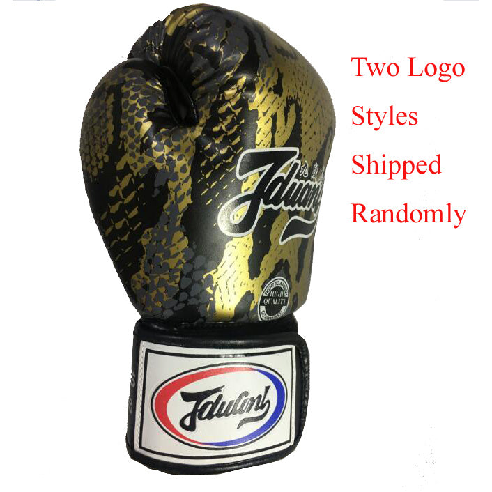JMT-859210 Mad Python Boxing Gloves - PU Leather, 8oz/10oz/12oz/14oz - Black/White/Red - Ideal for Fighting, Boxing, Sanshou, Muay Thai