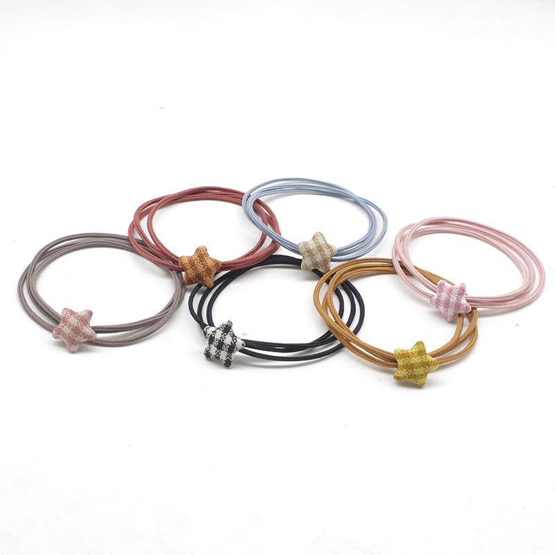JMT-859338 Star-Shaped Korean Style Rubber Hair Ties for Women