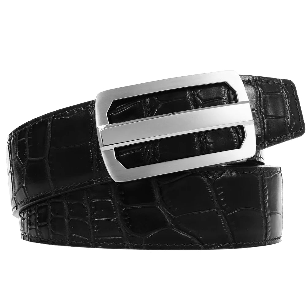 JMT-859722 Men's Stainless Steel Automatic Buckle Belt - Steel Buckle Design, Adjustable Fit