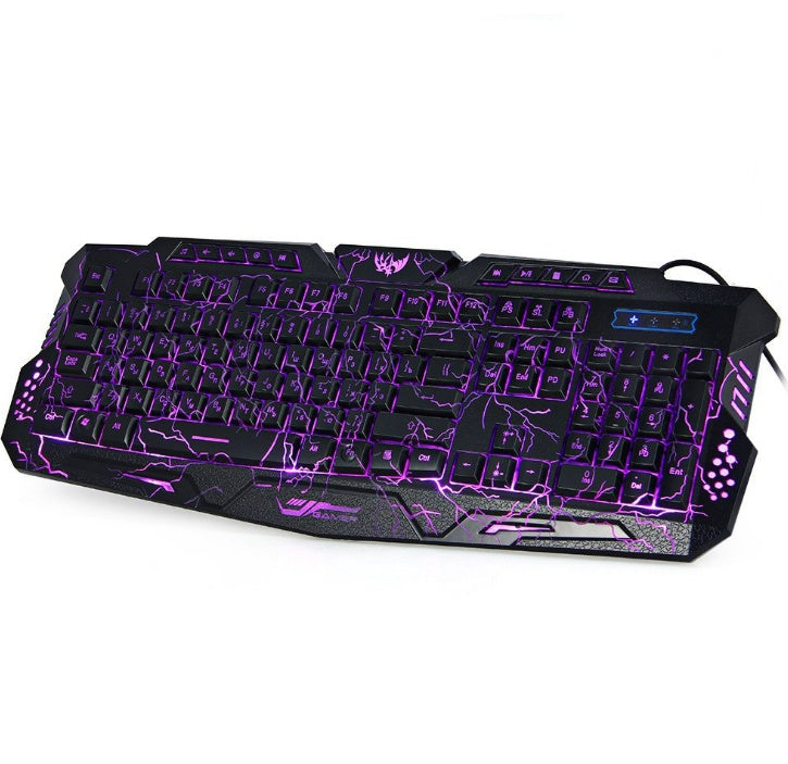 JMT-859978 Gaming Keyboard and Mouse Set with Tri-Color Backlight, USB Wired Connection, 108 Keys, Russian Layout