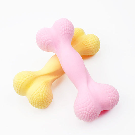 JMT-860106 Durable TPR Chew Bones for Small and Large Dogs - Available in Pink, Yellow, and Blue