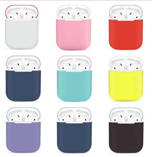 JMT-860298 Silicone Protective Cover for Bluetooth Headset Charging Case, Compatible with AirPods, Solid Color Design