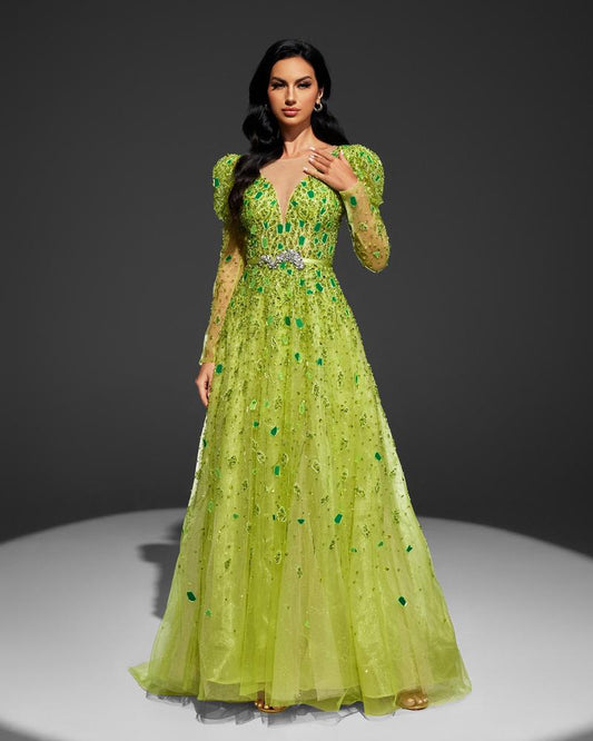 JMT-860362 Elegant Green Women's Dress - Model SH0024