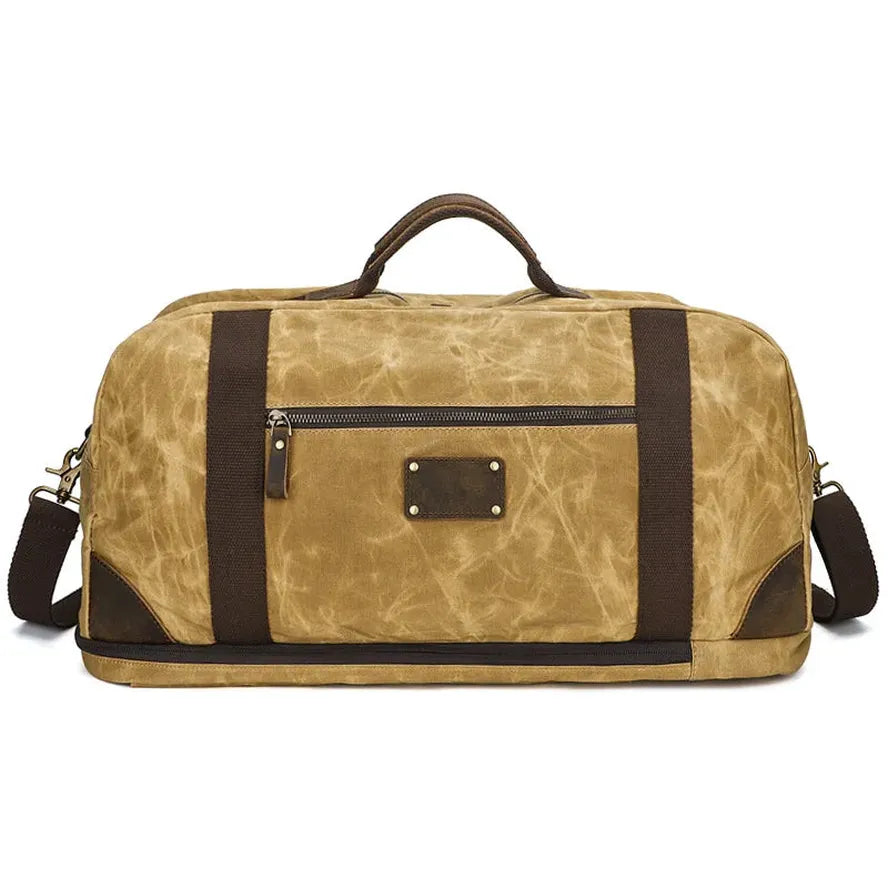 JMT-860362 Retro Canvas Travel Bag with Leather Accents - Large Capacity Crossbody Handbag for Adventurers