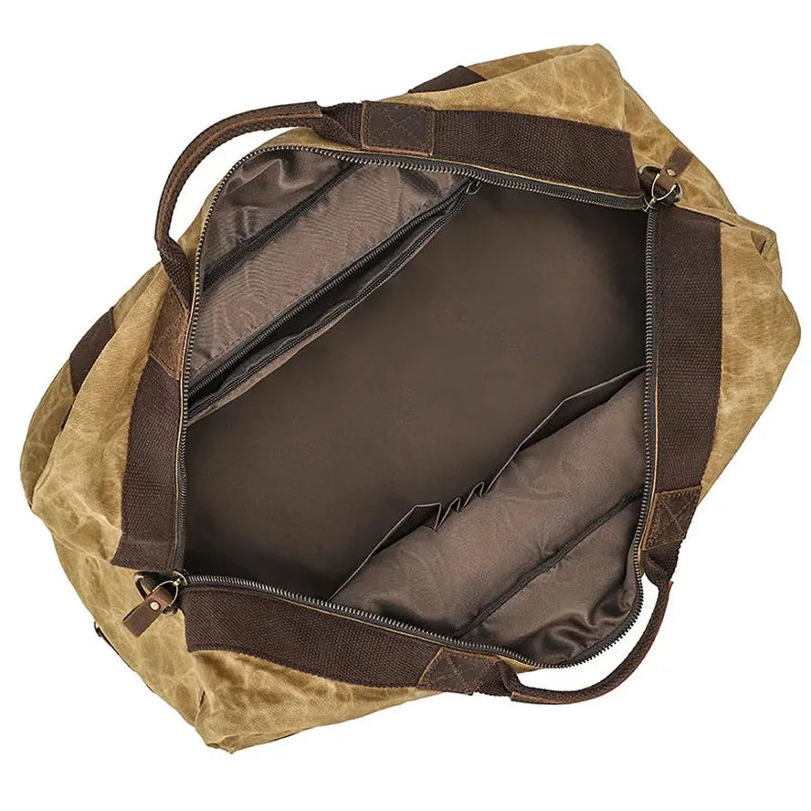JMT-860362 Retro Canvas Travel Bag with Leather Accents - Large Capacity Crossbody Handbag for Adventurers
