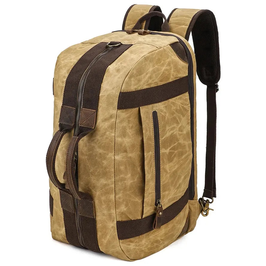 JMT-860362 Retro Canvas Travel Bag with Leather Accents - Large Capacity Crossbody Handbag for Adventurers